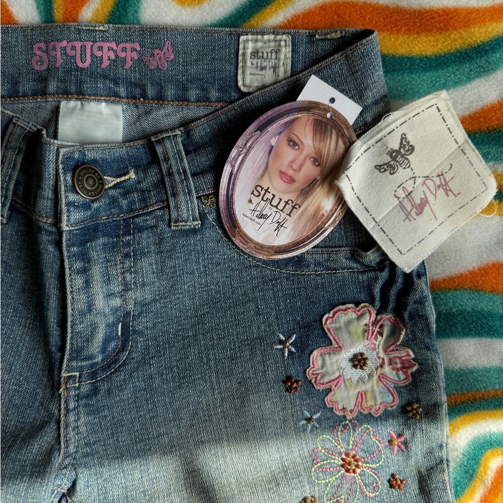 Girl’s Stuff by Duff Blue Embroidered Jean Capris